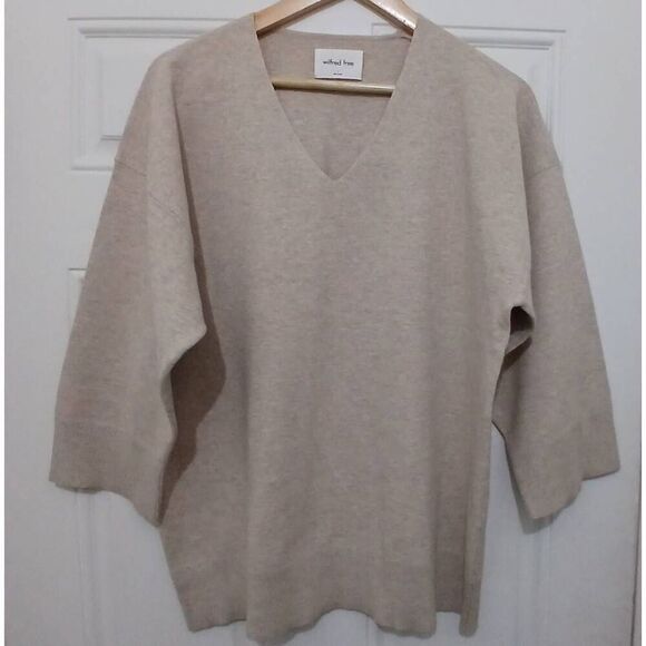 Wilfred free women large lensing eco friendly viscose beige drop sleeve sweater - Picture 1 of 6